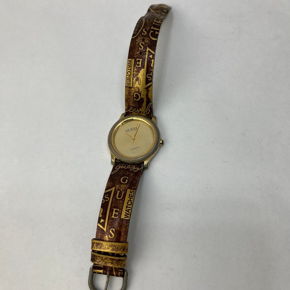1992 GOLD GUESS Vintage WATCH New Battery Works